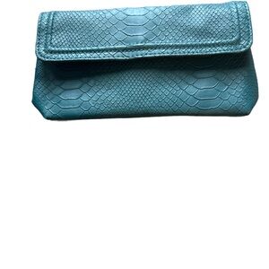 Faux Snakeskin Makeup Bag by Merle Norman Teal